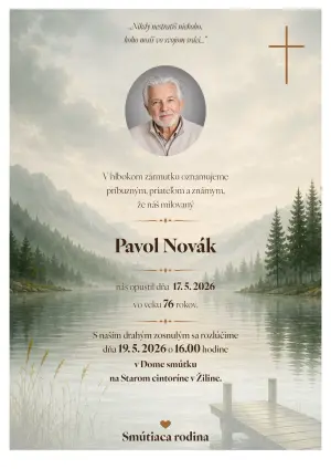 Smútočné oznámenie 16 - pohrebné služby LAuK