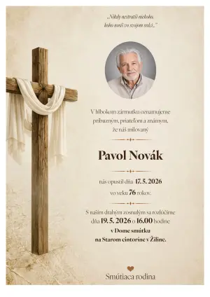 Smútočné oznámenie 22 - pohrebné služby LAuK