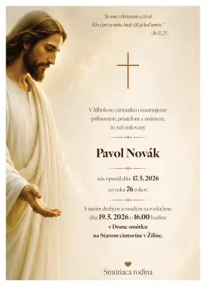 Smútočné oznámenie 26 - pohrebné služby LAuK