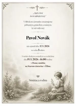 Smútočné oznámenie 29 - pohrebné služby LAuK