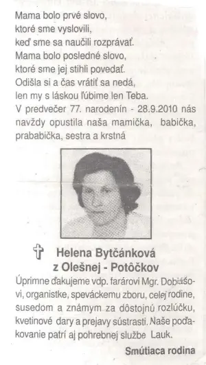 Poďakovanie 329 - pohrebné služby LAuK
