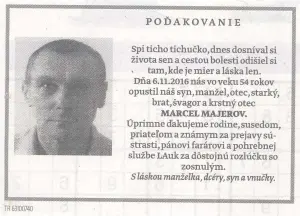 Poďakovanie 276 - pohrebné služby LAuK