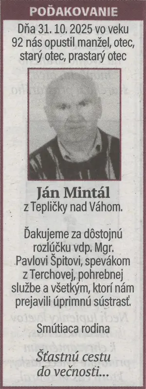 Poďakovanie 28 - pohrebné služby LAuK
