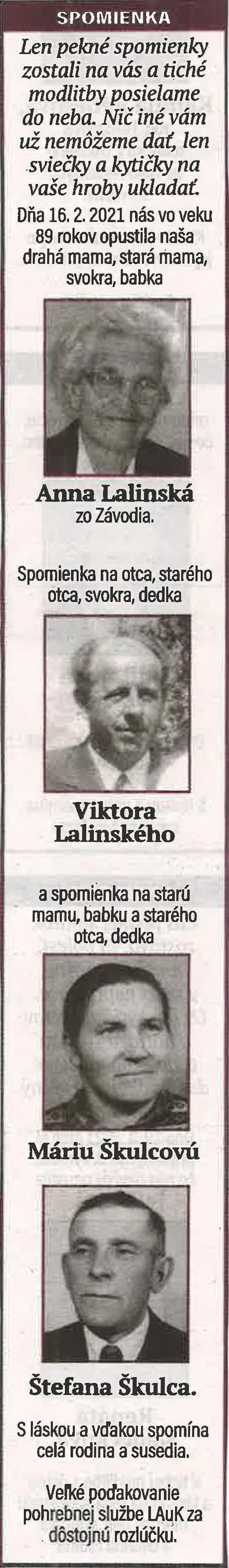 Poďakovanie 156 - pohrebné služby LAuK
