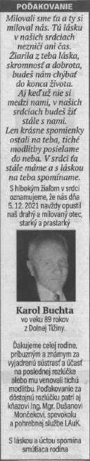 Poďakovanie 129 - pohrebné služby LAuK