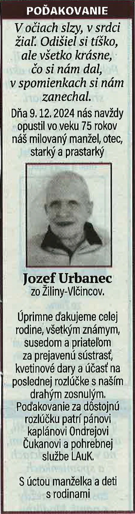 Poďakovanie 51 - pohrebné služby LAuK