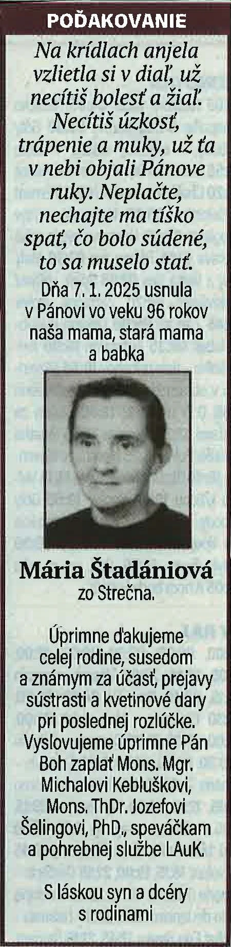 Poďakovanie 49 - pohrebné služby LAuK